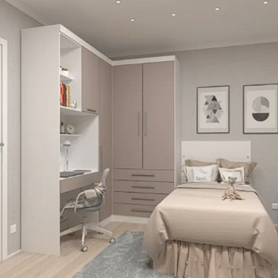 تصميم داخلي لغرفة البنات مقاس 3×3